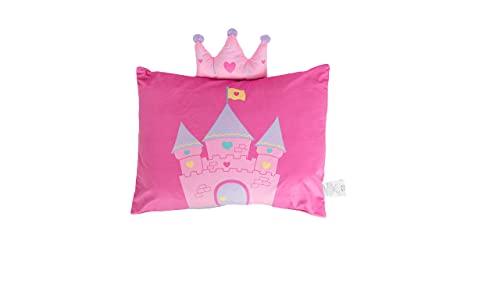 Unicorns & Robots Plush Animal Pillow Case For Kids, 3D Design Fun Decorative Pillow Sham, Oeko Tex Certified, Standard Sized Lounge Pillow For Boys And Girls, Princess Castle, Pink #TOP9
