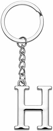 LUODAN Cadeau Femme Homme Porte-clés, Argent A-Z 26 lettre initiale pendentif porte-clés-Cadeaux Sœurs Amitié Collègue Papa Marraine Parrain idées...