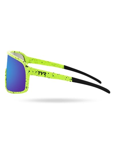 TYR Unisex Viejo HTS Sunglasses, Blue/Fluorescent Green2