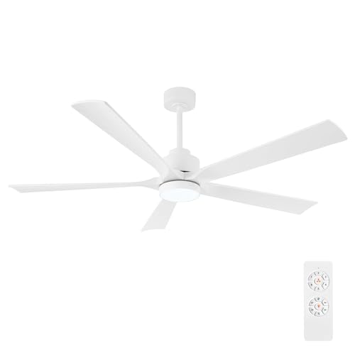 ELEHINSER 60" Modern Ceiling Fan with Lights and Remote Control,