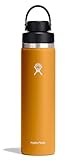 Hydro Flask Water Bottle - Insulated Stainless Steel - Wide Mouth Flex Chug Lid, Non Spill, Leakproof in 24 Oz Fossil Brown
