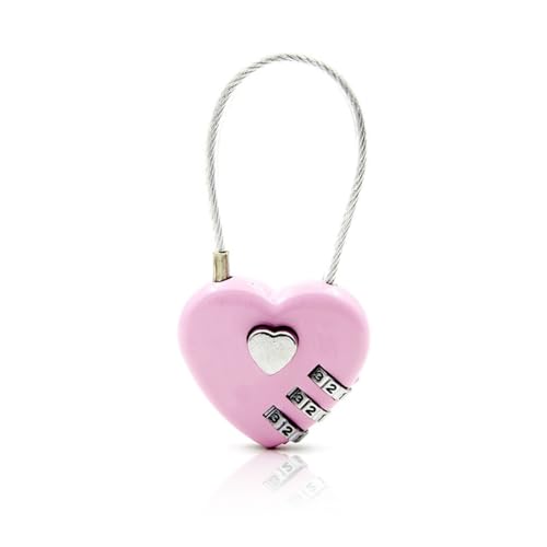 EIROVYA 1 Candado en forma de corazón con cable de acero y múltip...