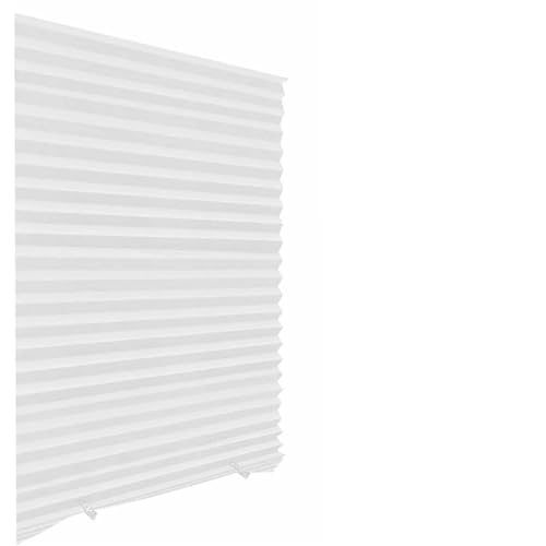 Estores Adhesivos Cortinas Plisadas Autoadhesivas for Medias Ventanas, no Tejidas, Plegables, for Balcones(White,90x150cm)