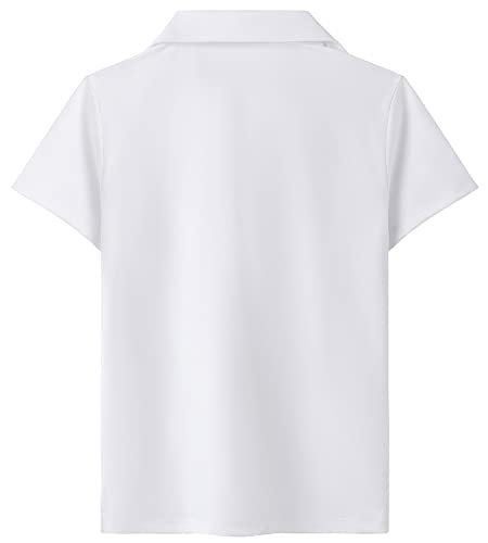 MERIABNY Girls Short Sleeve Golf Polo Shirts Quick Dry Athletic Tops for Aged 6-132