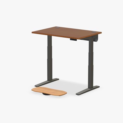 Image of UPLIFT DESK Dark Bamboo (42 x 30 inch) Standing Desk 2-Leg V3 Adjustable Stand Up C-Frame (Indus.), Advanced Keypad, Wire Grommets, Wire Tray, Rocker Board