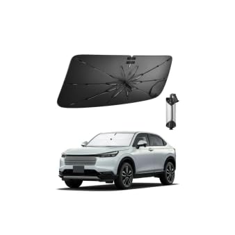 【CDEFG】【改良ハンドル＆吸盤設計】 ホンダ ヴェゼル RV系 サンシェード 傘型 車種専用 吸盤付き 10本骨ガラス繊維 超耐久性 ヴェゼル rv 車用サンシェード 日除け 遮光 フロントガラス カーサンシェード ヴェゼルrv アクセサリー 断熱 可調整引っ張り紐 広幅バンド収納 冷感生地 しわになりにくい 車中泊 暑さ対策 UVカット 内装の保護 無臭