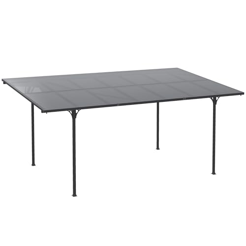 Outsunny Pergola starr Alu. Polycarbonat 500 x 299 x 195/223 cm Gartenpavillon Carport grau Outsunny Pergola starr Alu. Polycarbonat 500 x 299 x 195/223 cm Gartenpavillon Carport grau