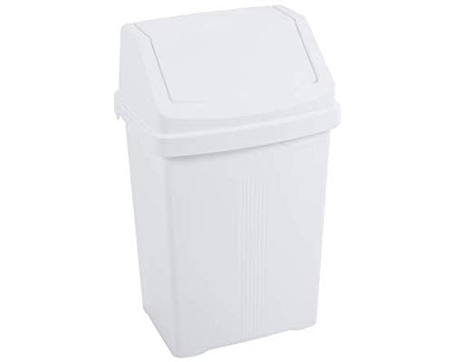 JMS we create smile Plastic Swing Lid Bins Recycle Waste Dust Bin 8/25 /50 L Home Kitchen Office (Ice White, 8 Litre) — image 1