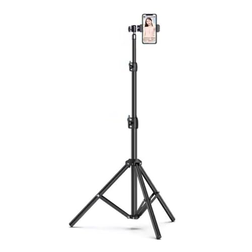 Image of Elfora 7 Feet Rotation Tripod Stand | Lightweight and Sturdy Design with Adjustable Mobile Clip Holder Compact for Photography and Videos | Compatible with All Mobiles & Cameras (Black)
