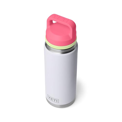 Image of YETI Rambler 26 oz Bottle, Leakproof, Vacuum Insulated, Stainless Steel with Chug Cap, Mist /Pink /Grasshopper