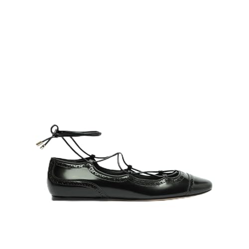 Strappy Ballet Flats Shoes for Women Closed Round Toe Flat Shoes Ankle Strap Wrap Mary Jane Flats Lace up Comfortable Fashion Cute Dress Shoes