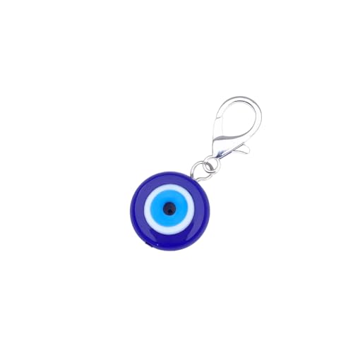 Image of Evil Eye Pet Protection Charm - Blue Evil Eye Pendant for Dogs, Cats, Birds, Parrots, Rabbits & Pets | Lucky Amulet Collar Tag & Keychain for Men & Women | Car, Home, Prosperity, Good Luck, Negative Energy Protection