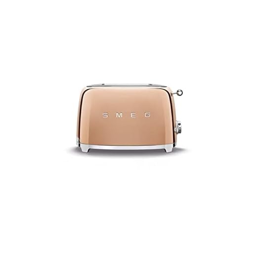 Smeg TSF01RGEU Tostadora, 950 W, Acero Inoxidable, Oro Rosa