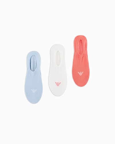 EMPORIO ARMANI Calcetines para mujer, Blanco/Celeste/Neon P, L -...