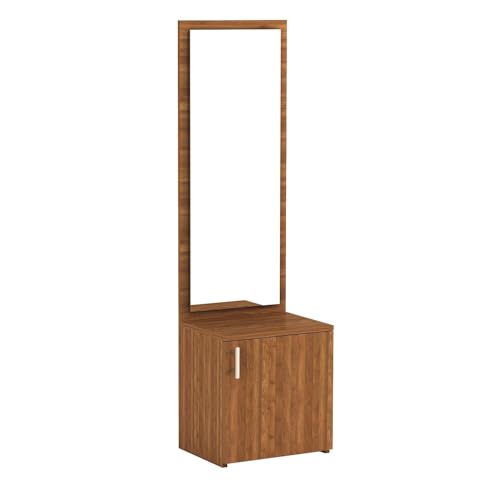 Image of DesignFit Engineered Wood Dressing Table with Mirror Dressing Table with 3 Shelf Storage Vanity Table for Bedroom Living Room Home Hotel - Walnut Finish
