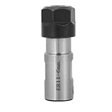 EffiFish Portabrocas de eje de motor ER11/ER16/ER20A de acero, con soporte de herramienta de varilla extendida, para mecanizado de agujeros profundos CNC, plateado y negro (ER11A-6 mm)