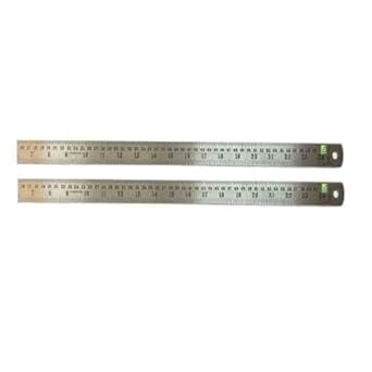 Asiatic 30 cm Stainless Steel Ruler Scale Long 2 Side Measuring Tool for Architects, Engineers, College Students Pack Of 2.