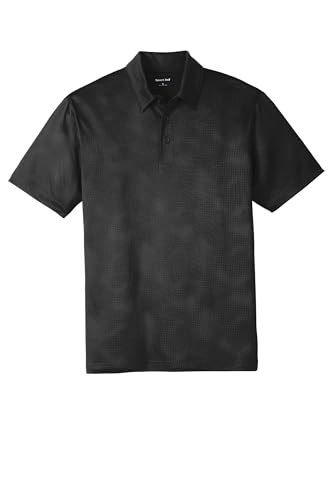 SPORT-TEK Unisex Embossed PosiCharge Tough Polo | Short Sleeve Collared Shirt for Men & Women, Casual Summer Top