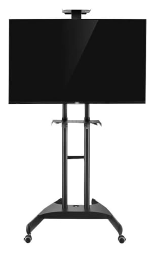 Soporte de TV móvil ajustable con ruedas y estantes miniatura 1