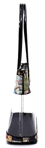 Bolso tote transparente con estampado de portada de revista de Michelle Obama, 3 en 1 (bolso y billetera), cuero vegano sintético, cierre con cremallera, acabado dorado miniatura 5