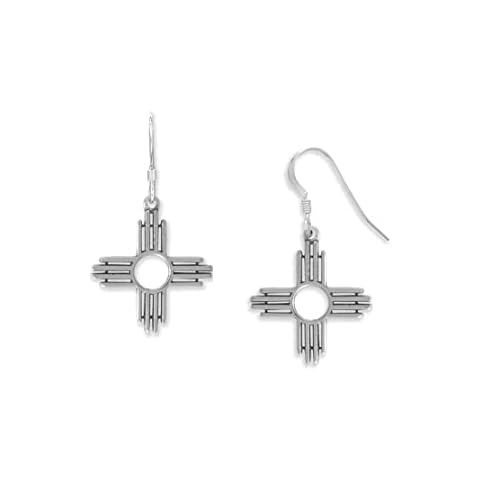 Ivy & Bauble Sterling Silver Zia Symbol Drop Earrings Cover