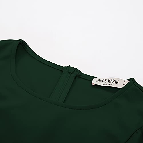 Grace Karin elegante heupen flatterende bodycon cocktailjurk, potloodjurk met ruches voor dames - Image 5