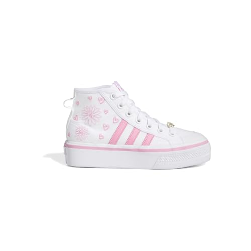 adidas Kids Girls Nizza High Platform Lace Up Sneakers Shoes Casual - White - Size 5.5 M