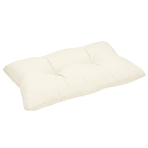 Beautissu Cojines Lounge Exterior XLuna Respaldo Muebles Mimbre jardín Acolchado Grueso ca. 50x40x12 cm Natural