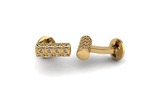 Mancornas para hombre de plata 925 con diseño cilíndrico y gema miniatura 2