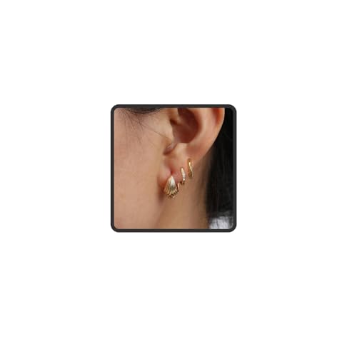 3�y�A �S�[���h�t�[�v�C�������O�Z�b�g ���f�B�[�X �����s�A�X ��X�^�b�h �����ȃt�[�v �ؚ��ȃC�������O�Z�b�g 14K �S�[���h�W���G���[