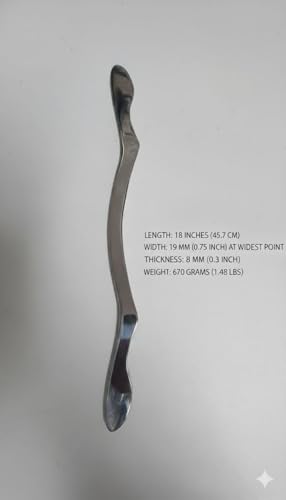 Image of Stainless Steel Long Gua Sha Tool-Guasha Long Bar Muscle Scraping Massage IASTM Tools-Help Relieve Sore Muscles Great Soft Tissue Mobilization( heavy pure 8 mm thinkness, lenth 18 inch and width 19mm ,weight 700 gm)