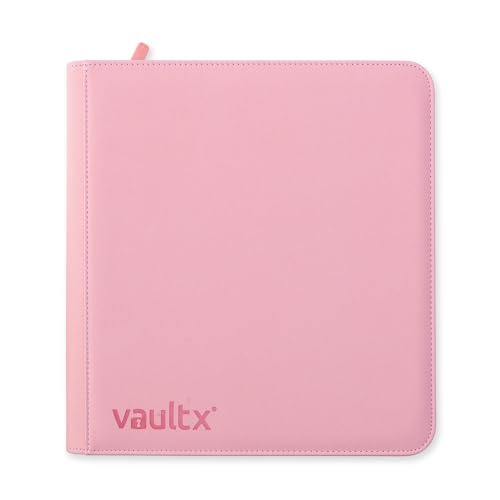 Image of Vault X 12 Pocket Zip Binder, 480 Cards, Exo-Tec Material, 20 Side-Loading Pages (Pink)