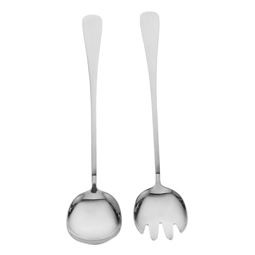 IMIKEYA 1set Handle Serving Spoons Food Utensils for Buffet and Household Use for Salad Soup and More