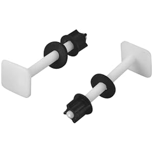 Elegant Casa Western Plastic Toilet Seat Cover Hinges Type Square Long Clamp with Screws, Nuts & Washers | White Colour (Size 100mm x 35mm)