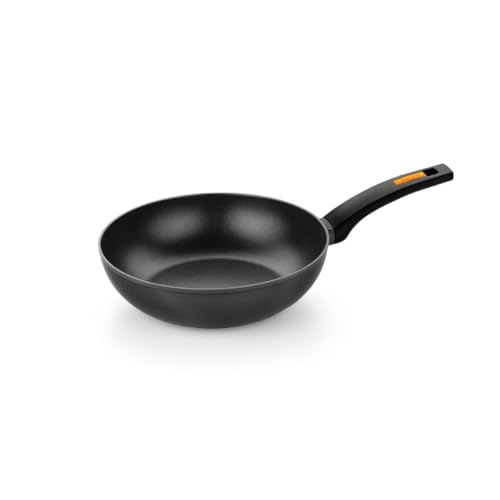 Monix Fuego | Sartén honda 28 cm, aluminio forjado, antiadherente, apta para todo tipo de cocinas incluida inducción