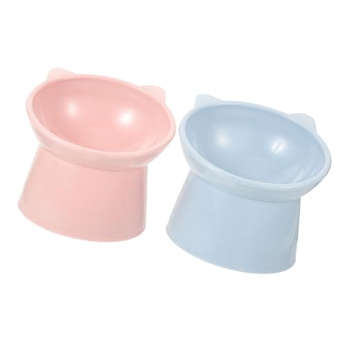 POPETPOP 2Piezas Alimentación Elevados para Mascotas Inclinado para Comida y de Plástico Resistente