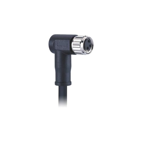 Connecteur M8 3 broches code A femelle coudé double câble moulé blindé 360 degrés