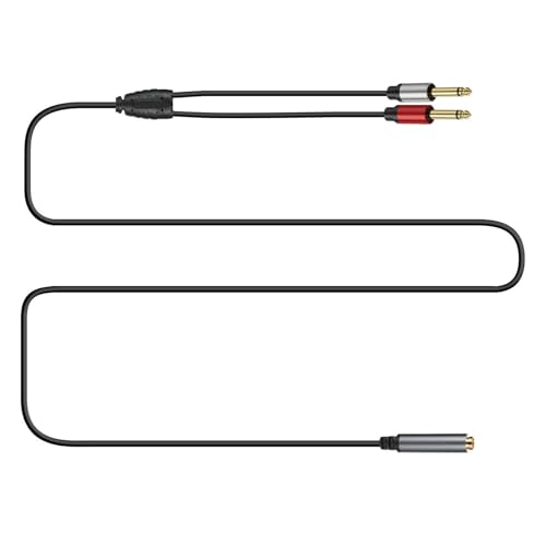6.35mm Stereo Female Plugs to 2X 6.35mm Male Music Speakers Adapter,6.35mm Speakers Splitters Cable