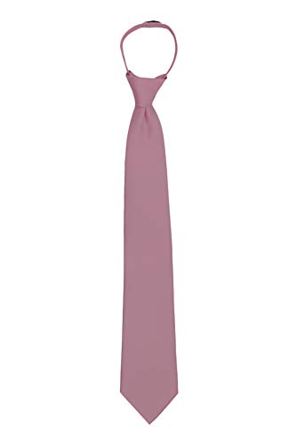 Jacob Alexander Men's Pretied Solid Color Zipper Tie - Dusty Rose