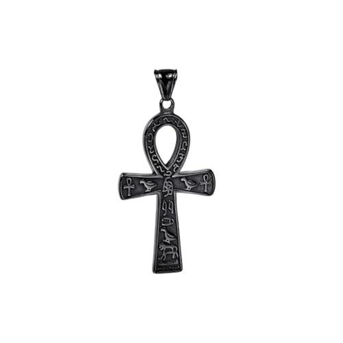 New 2026 Unisex Retro Creative Ancient Egyptian Ankh Cross Necklace For Men Women 316L Stainless Steel Amulet Pendant Decoration Jewelry Luxury With You Accessories Trendy And