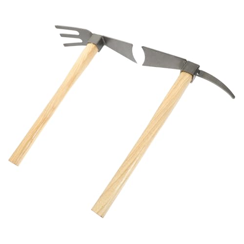 GALPADA 2pcs Compact Hoe Cultivator Garden Tool Set Steel Hoe for Gardening Easy to Use