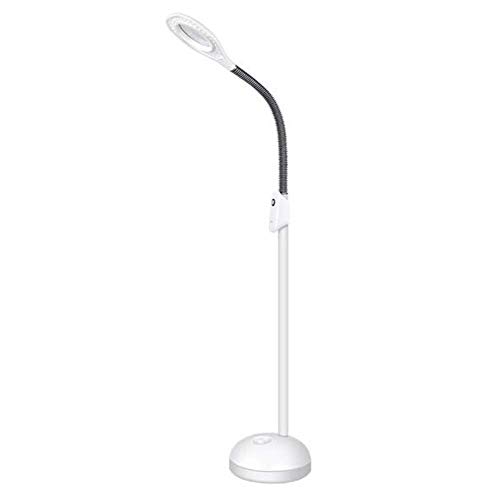 asdchZen Magnifying Glass,5X Led Magnifying Floor Lamp - Daylight Bright Full Spectrum Lighted Glass Lens - Height Adjustable Gooseneck Standing Light - For Reading Task Craft Lighting