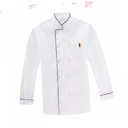 Healeved Long Sleeve Chef Jacket for Men and Women Casual Loose Chef Clothing Oil and Easy to Wash for Restaurants Hotels and Outdoor Barbecue Red