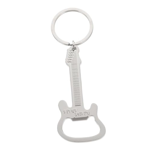 Toyvian Llavero Abrebotellas Forma de Guitarra Creativa Diseño Metálico Decorativo Abre Botellas de Cerveza Portátil Regalo Original para Amantes Música y Viajes