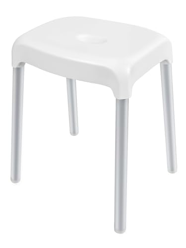 Umimile バスチェア 風呂イス ステップ 多機能 アルミ脚 ホワイト 通気性よく 乾きやすい カビない 収納便利 持ち運び 椅子 浮かせる収納可能 40cm/35cm/30cm/25cm選択可能 (高さ40cm)