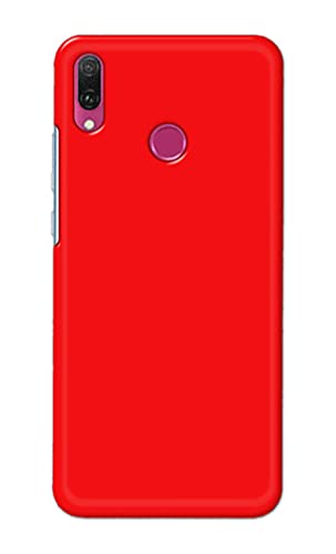 Image of Printed Hard Back Cover Case for Huawei Y6 2019 | Huawei Y6 Prime 2019 Back Cover (Plain Red) -1803