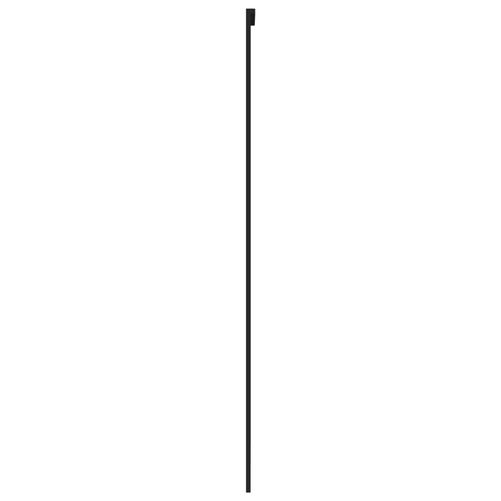 Homgoday Puerta corredera negra de vidrio templado y aluminio, 90 x 205 cm, puerta corredera de granero, puerta corredera para el hogar, interior, material de construcción, ferretería