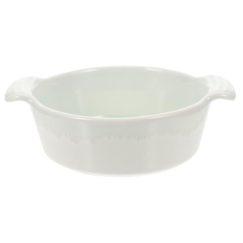 FIXOSHEE Bandeja de Cerámica para Hornear con Doble Asa Plato Redondo Verde para Horno para Microondas y Uso Diario para Pasteles Lasaña y Verduras Asadas