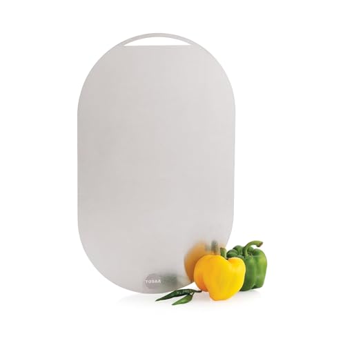 Image of Tosaa (DP101 L) Stainless Steel Chopping Board Vegetable,Fruit Cutting, Kneeding, Cake Prep, Heavy Duty Chopping-Board - 1.5MM
