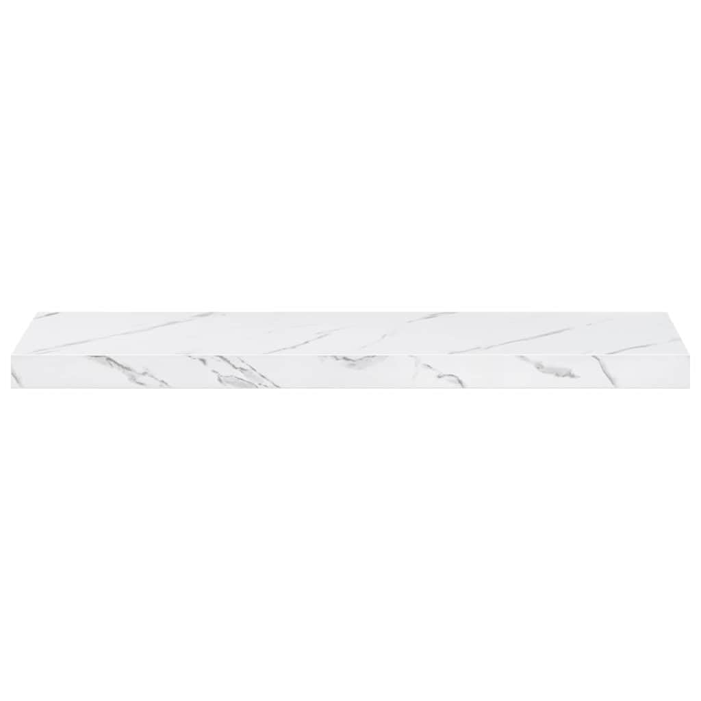 Juego de 2 estantes de pared con aspecto de mármol blanco, 80 x 23,5 x 4 cm, material de madera, estantes flotantes para el baño, para salón, dormitorio, cocina